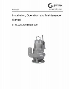 IOM Manual for Grindex Bravo 200 Slurry Pump 