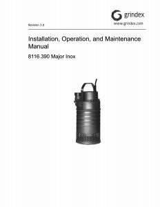 IOM Manual for Grindex Major Inox Drainage Pump