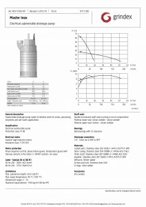 Data Sheet for Grindex Master Inox Submersible Industrial Drainage Pump