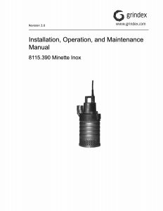 IOM Manual for Grindex Minette Inox Drainage Pump