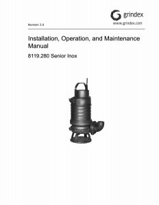 IOM Manual for Grindex Senior Inox Sludge Pump