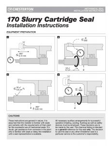 Installation Instructions Chesterton 170 Slurry Cartridge Seal