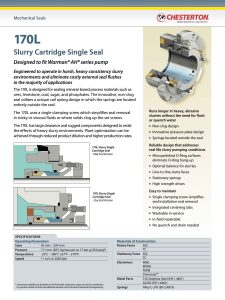 Data Sheet Chesterton 170L Slurry Cartridge Single Seal