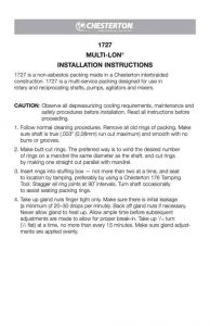 Installation Instructions Chesterton 1727 Multi-Lo