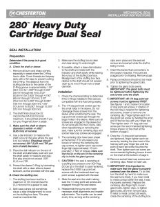Installation Instructions Chesterton 280 Heavy Duty Cartridge Dual Seal