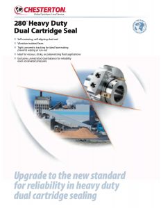 Data Sheet Chesterton 280 Heavy Duty Dual Cartridge Seal