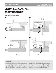 Installation Instructions Chesterton 442 Mechanical Seal