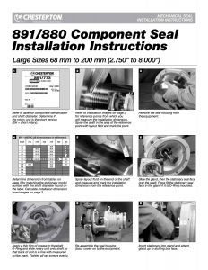 Installation Instructions Chesterton 891-880 Component Seal 68-200