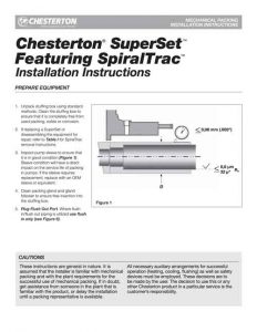 Installation Instructions Chesterton SuperSet